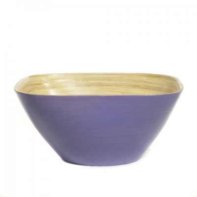 Eco friendly lavender purple square bamboo serving bowl.