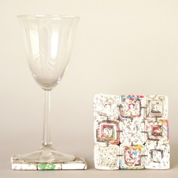 Recycled paper coasters