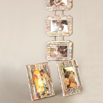 Recycled paper photo frames